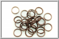 Spaltringe, rund, 6x0,6mm, antikkupferfb., Messing, 20 Stk.