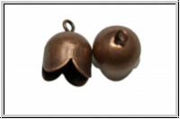 Endkappen "Maigl�ckchen", 12,5x9,5mm, antkkupferfb., Messing, 2 Stk.