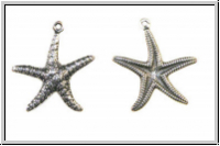 Anh�nger "Starfish" TRINITY BRASS, 12x23mm, antikversilbert, Messing, 1 Stk.