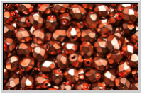 B�hm. Glasschliffperle, feuerpol., 4mm, black, op., heavy metal salmon, 50 Stk.
