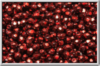 B�hm. Glasschliffperle, feuerpol., 3mm, black, op., heavy metal red, 50 Stk.