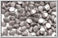 PB-03000-14449, Pinch Beads, 5x3mm, white, op., grey marbled, 65 Stk.