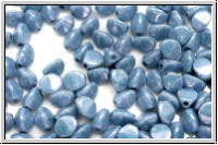 PB-03000-14464, Pinch Beads, 5x3mm, white, op., blue/grey marbled, 65 Stk.