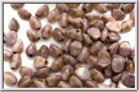 PB-03000-15695, Pinch Beads, 5x3mm, white, op., lila gold luster, 65 Stk.