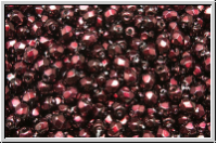 B�hm. Glasschliffperle, feuerpol., 3mm, black, op., heavy metal burgundy, 50 Stk.