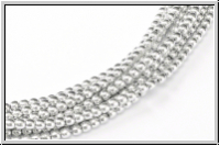 b�hm. Glasperle, rund, 2mm, crystal, trans., full silver, 150 Stk.