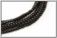 b�hm. Glasperle, rund, 2mm, black, opaque, 1 Strang