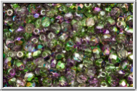 B�hm. Glasschliffperle, feuerpol., 3mm, crystal, trans., magic orchid, 50 Stk.