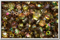 B�hm. Glasschliffperle, feuerpol., 4mm, crystal, trans., magic olivine, 50 Stk.