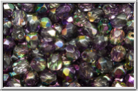 B�hm. Glasschliffperle, feuerpol., 4mm, crystal, trans., magic lilac, 50 Stk.