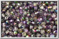 B�hm. Glasschliffperle, feuerpol., 3mm, crystal, trans., magic lilac, 50 Stk.
