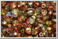 B�hm. Glasschliffperle, feuerpol., 4mm, crystal, trans., magic autumn, 50 Stk.