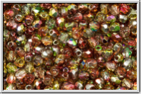 B�hm. Glasschliffperle, feuerpol., 3mm, crystal, trans., magic autumn, 50 Stk.