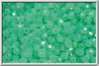 B�hm. Glasschliffperle, feuerpol., 3mm, turquoise, opal, 50 Stk.