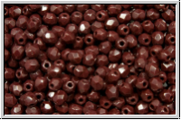 B�hm. Glasschliffperle, feuerpol., 3mm, oxblood, op., 50 Stk.