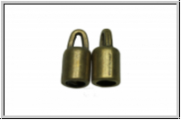 Endkappen "glatt", 9x4,3mm, antikmessingfb., Messing, 2 Stk.