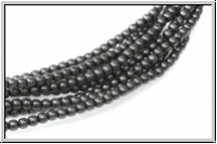 b�hm. Glasperle, rund, 2mm, hematite, met., 1 Strang