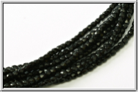 B�hm. Glasschliffperle, feuerpol., 2mm, black, opaque, 50 Stk.