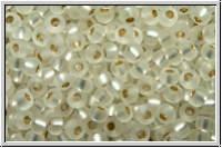 RR-11-0001f, MIYUKI Rocailles, 11/0, crystal, trans., silver-ld., matte, 10g
