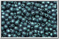 B�hm. Glasschliffperle, feuerpol., 3mm, teal, met., antique, 50 Stk.