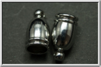 Endkappen "Bischofsm�tze", 13x7mm, antiksilberfb., Messing, 2 Stk.