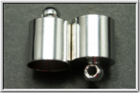 Endkappen "Tonne", 13x9mm, silberfb., Messing, 2 Stk.