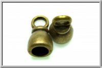 Endkappen "Glocke", 13,5x7,5mm, antikmessingfb., Messing, 2 Stk.