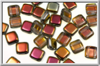 TILE-Beads, 6x6mm, crystal, trans., half marea, 25 Stk.