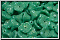 Bl�ten "Flower Cups", 5x7mm, jade, op., white iris., 25 Stk.