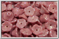 Bl�ten "Flower Cups", 5x7mm, pink, coral, op., white iris., 25 Stk.