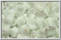 Bl�ten "Flower Cups", 5x7mm, white, alabaster, AB, 25 Stk.