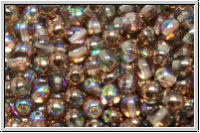 b�hm. Glasperle, rund, 4mm, crystal, trans., copper, AB, 50 Stk.