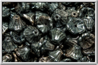 Bl�ten "Flower Cups", 5x7mm, hematite/copper, met., 25 Stk.