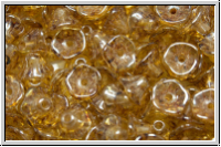 Bl�ten "Flower Cups", 5x7mm, crystal, trans., white glaze, 25 Stk.