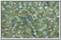 b�hm. Glasperle, rund, 4mm, crystal, trans., blue, AB, 50 Stk.