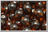 b�hm. Glasperle, rund, 8mm, topaz, smoky, trans., 10 Stk.