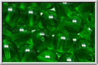 b�hm. Glasperle, rund, 8mm, kelly green, trans., 10 Stk.