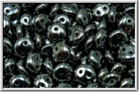 Linsen, 6x2,5mm, 2-Loch, hematite, met., 50 Stk.