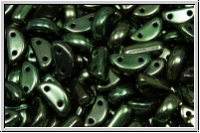 Half Moon Beads, 8x4mm, green, met., 25 Stk.