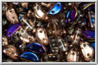 Half Moon Beads, 8x4mm, crystal, trans., half sliperit, 25 Stk.