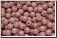 b�hm. Glasperle, rund, 4mm, white, alabaster, rose marbled, 50 Stk.