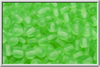 b�hm. Glasperle, rund, 4mm, peridot, trans., matte, 50 Stk.