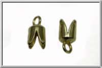 Endkappe "Narrenkappe", 12x7mm, goldfb., Messing, 2 Stk.