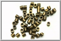 Quetschperlen VINTAJ, zylindrisch, 2mm, antikmessingfb., Messing, 50 Stk.