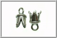 Endkappe "Zelt", 11x5mm, antiksilberfb., Sterlingsilber, 2 Stk.