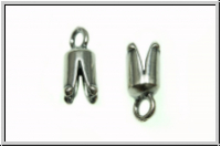 Endkappe "Narrenkappe", 12x7mm, antiksilberfb., Sterlingsilber, 2 Stk.