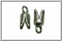 Endkappe "Narrenkappe", 12x7mm, antiksilberfb., Metall, 2 Stk.