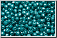 B�hm. Glasschliffperle, feuerpol., 3mm, white, alabaster, emerald pastel, 50 Stk.