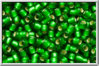 R-11-0027bf, TOHO Rocailles, 11/0, green, grass, trans., silver-ld., matte, 10g