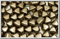 b�hm. Glasperle, Bicone, 6mm, 24kt goldbronze, met., 30 Stk.